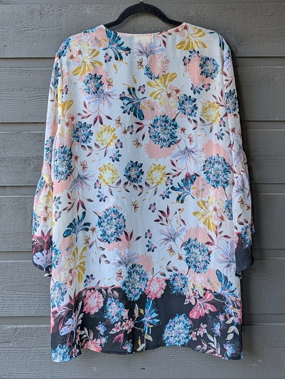 NWOT Style & Co. Floral Lightweight Semi-Sheer Kimono Bell Sleeves Size Medium - Picture 8 of 9